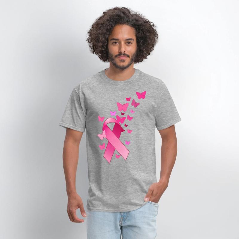 Breast Cancer Awareness Ribbon And Butterflies