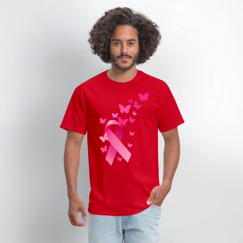 Breast Cancer Awareness Ribbon And Butterflies