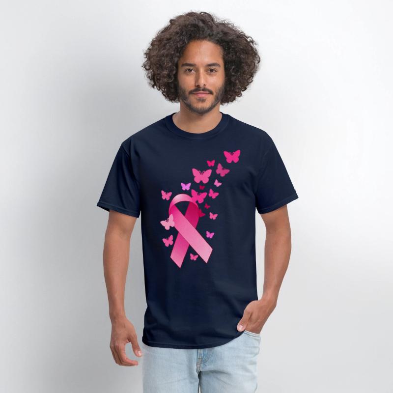 Breast Cancer Awareness Ribbon And Butterflies
