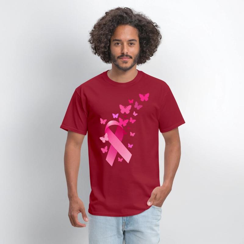 Breast Cancer Awareness Ribbon And Butterflies