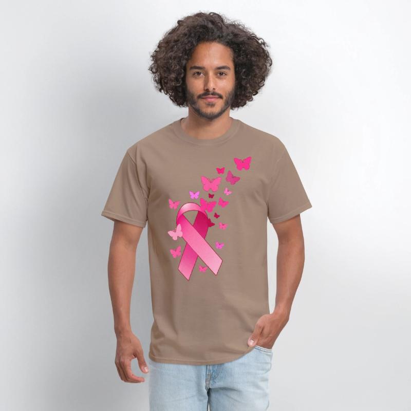 Breast Cancer Awareness Ribbon And Butterflies