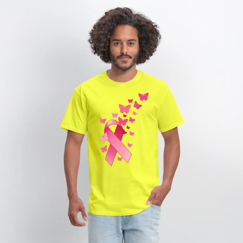 Breast Cancer Awareness Ribbon And Butterflies