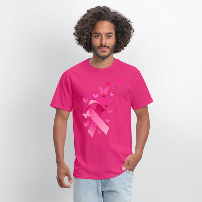 Breast Cancer Awareness Ribbon And Butterflies