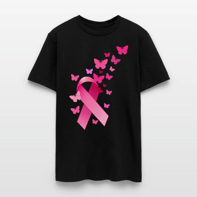 Breast Cancer Awareness Ribbon And Butterflies