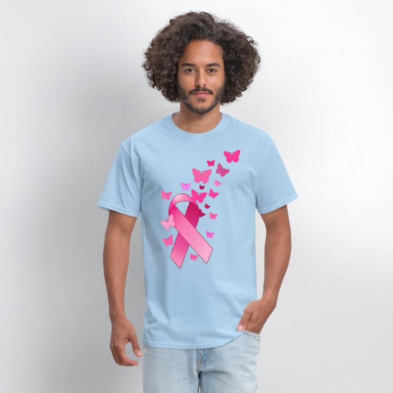 Breast Cancer Awareness Ribbon And Butterflies