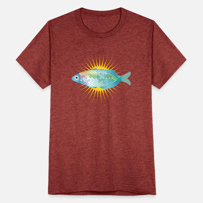 bright fish in soft pastel colors