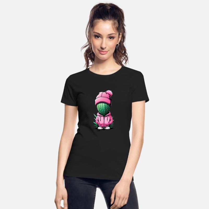 Casual cactus with hoodie and bobble hat in pink