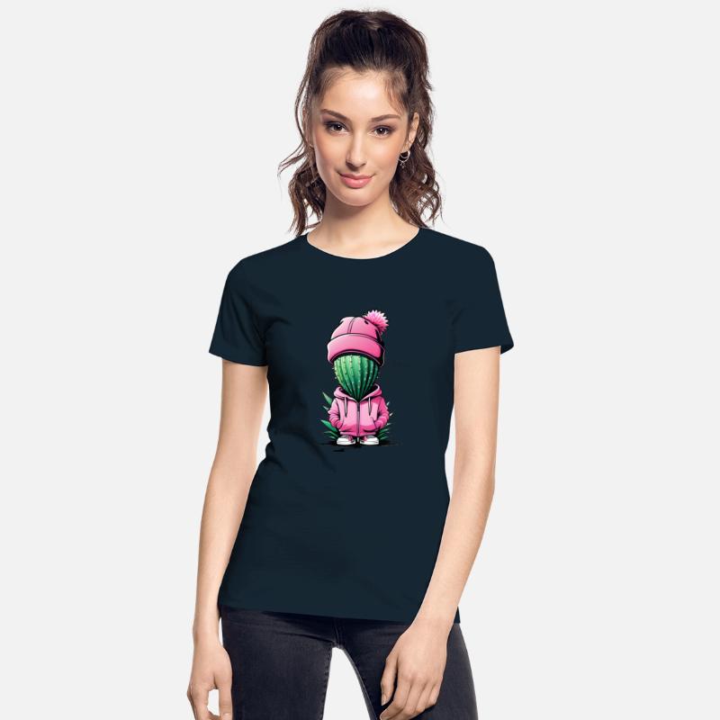 Casual cactus with hoodie and bobble hat in pink