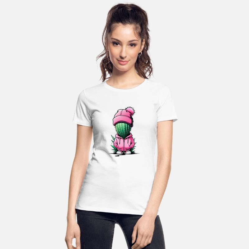 Casual cactus with hoodie and bobble hat in pink