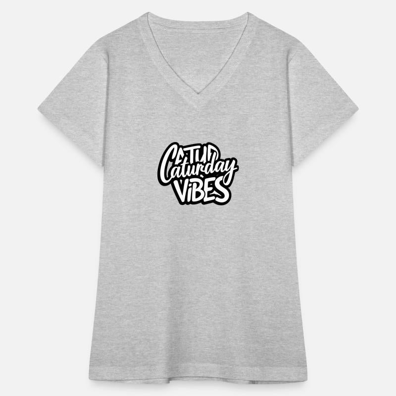 Caturday Vibes cat pun tshirt