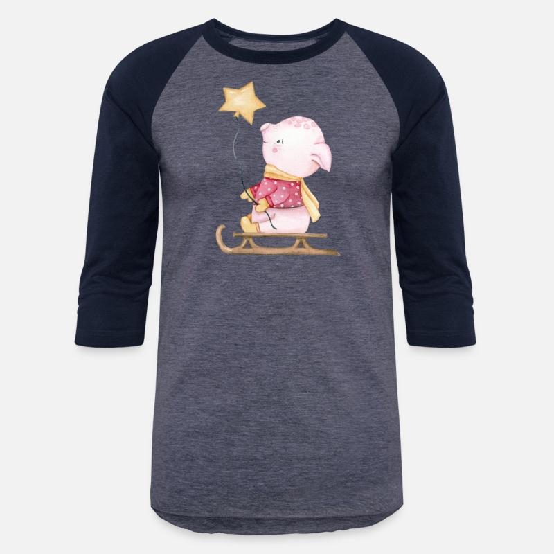 Charming Piggy on a Sled Figurine