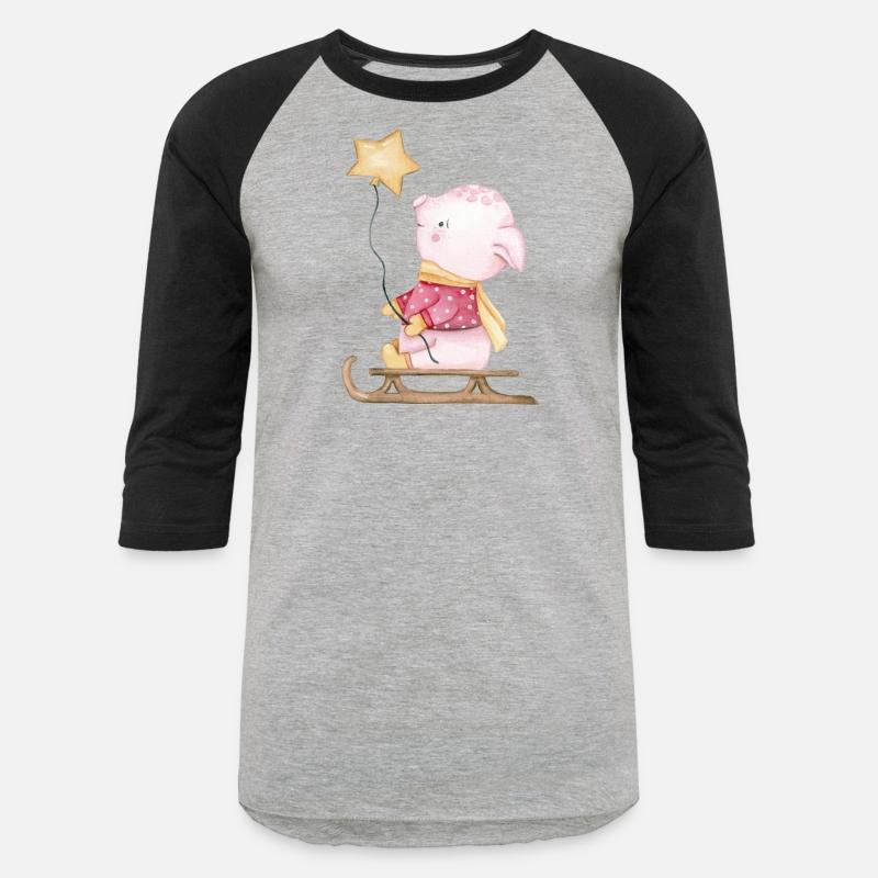 Charming Piggy on a Sled Figurine