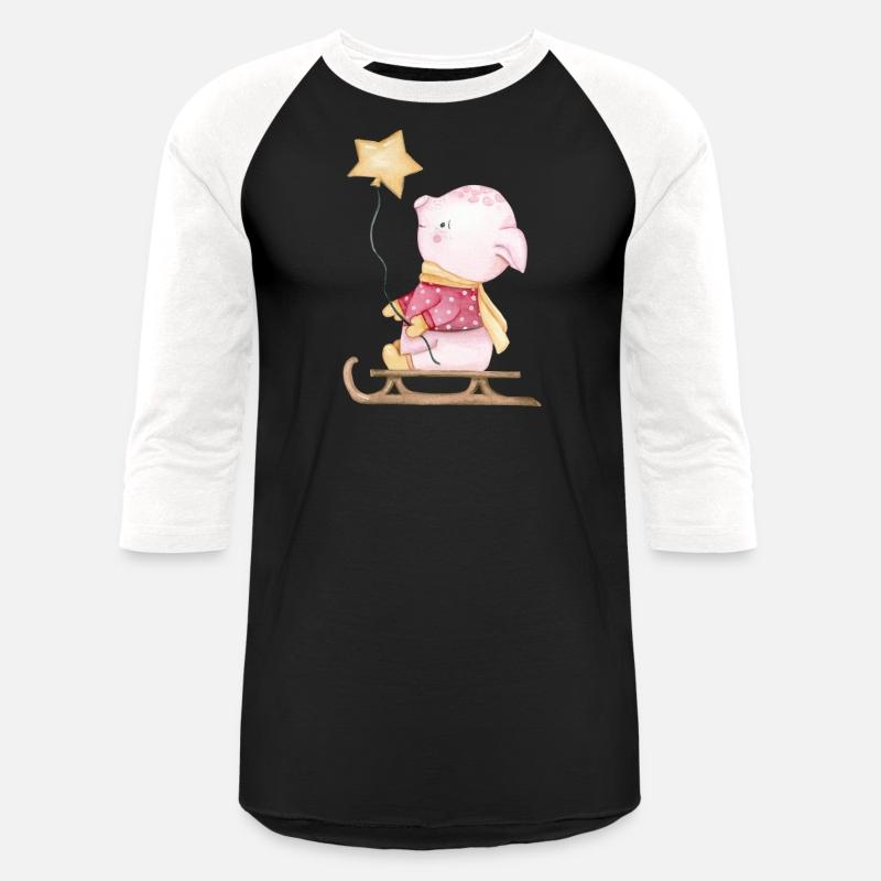 Charming Piggy on a Sled Figurine