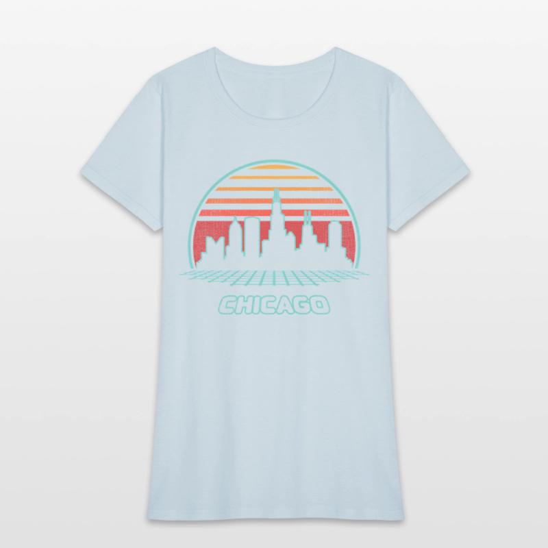 Chicago City Skyline 80S Style