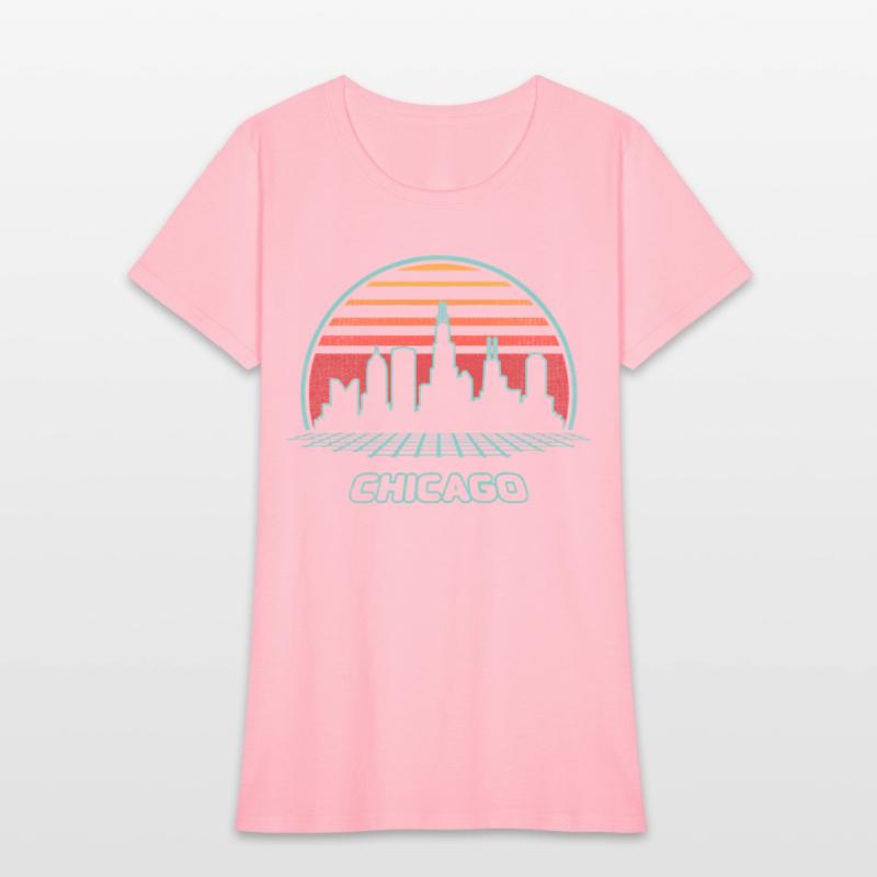 Chicago City Skyline 80S Style