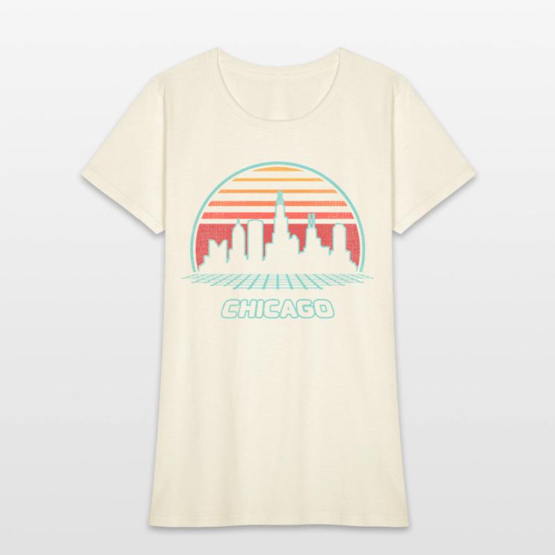 Chicago City Skyline 80S Style