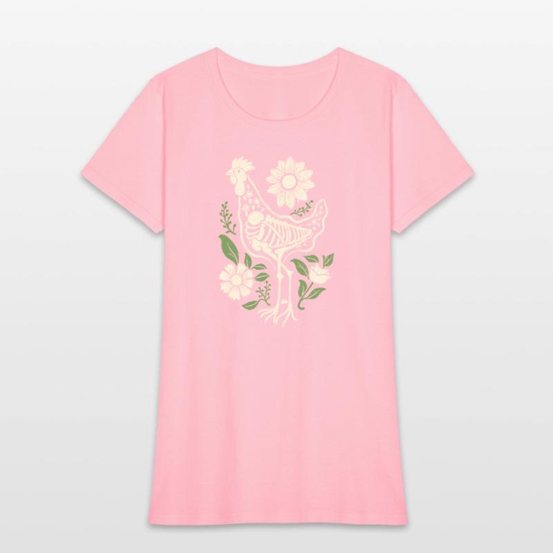 Chicken Hen Floral Skeleton Flower Animal