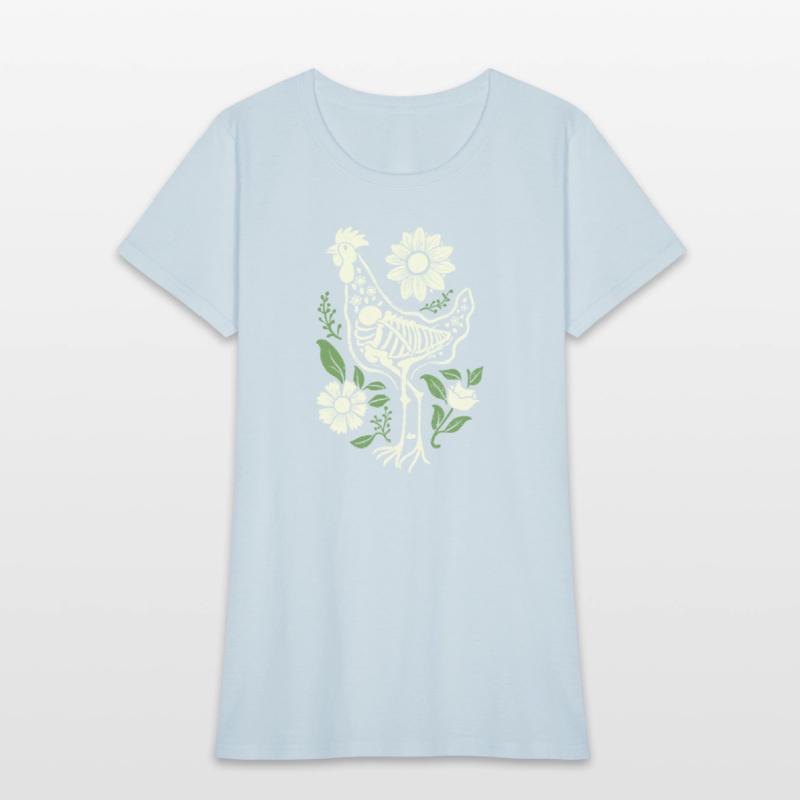 Chicken Hen Floral Skeleton Flower Animal