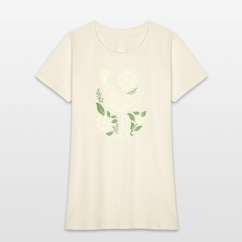 Chicken Hen Floral Skeleton Flower Animal