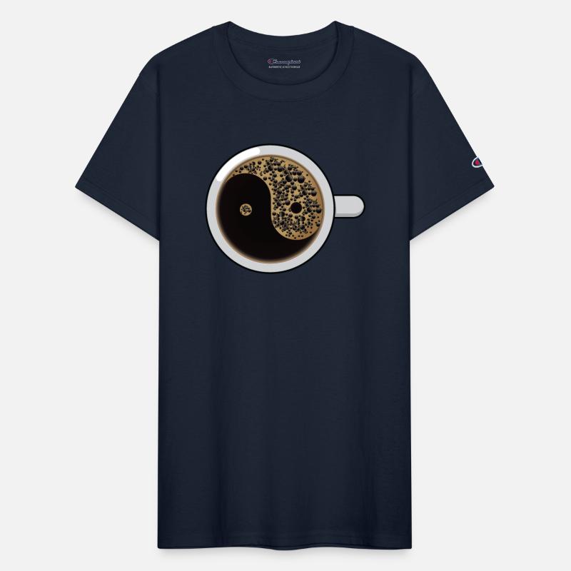 Chinese yin yang symbol on coffee cup foam