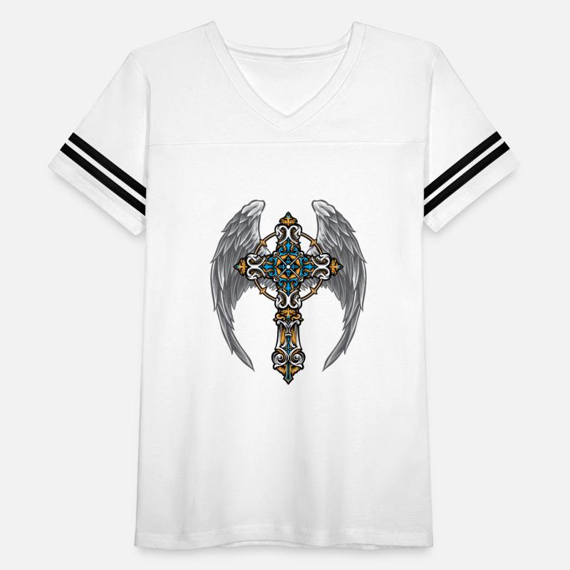 Christian cross and Angel wings