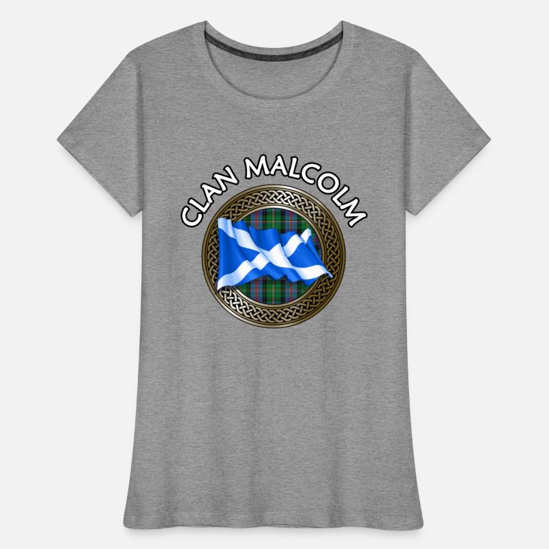 Clan Malcolm Tartan Knot & Flag