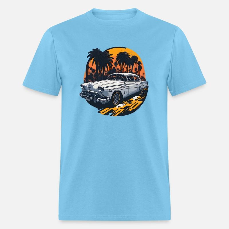 Classic Car Sunset Palm Trees