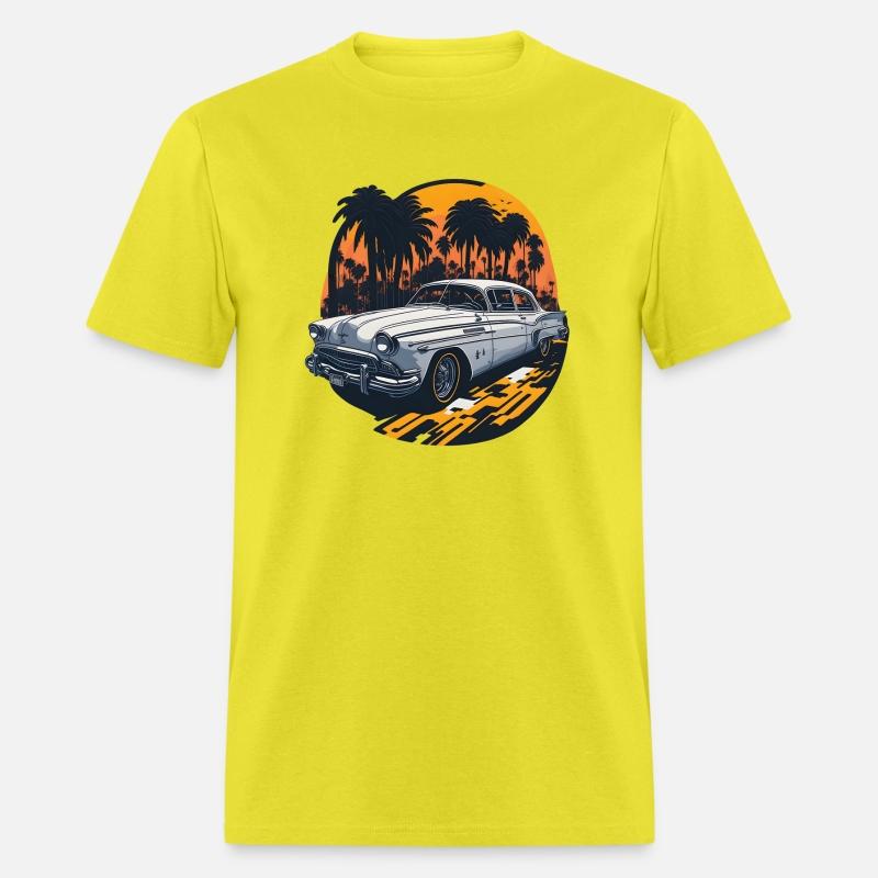 Classic Car Sunset Palm Trees