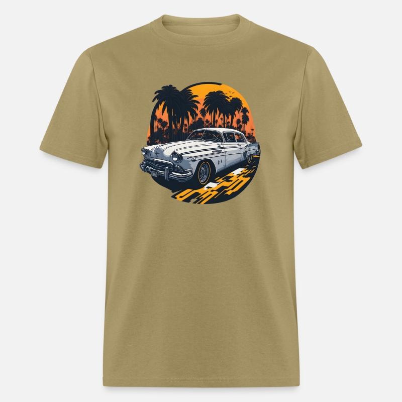 Classic Car Sunset Palm Trees