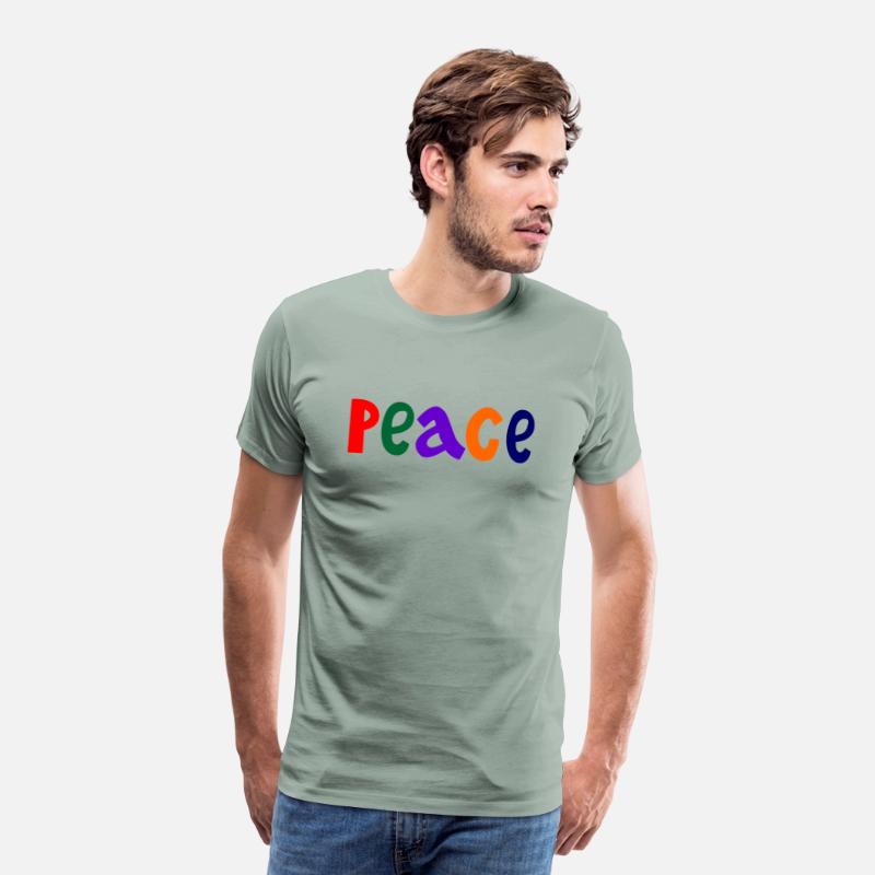 Colored letters with the word peace