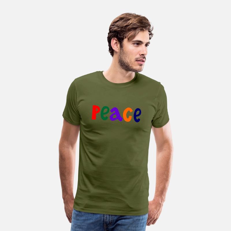 Colored letters with the word peace