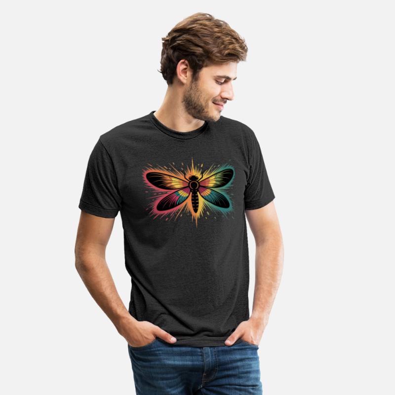Colorful Dragonfly With Color Explosion