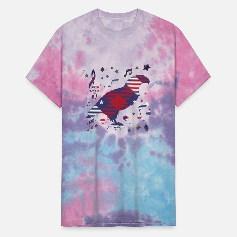 Colorful Patchwork Bird and Music Notes