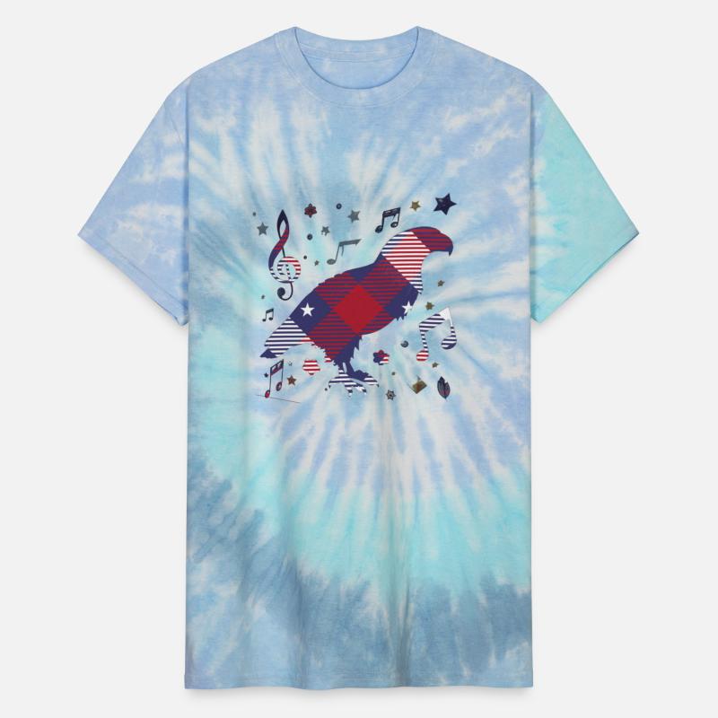 Colorful Patchwork Bird and Music Notes