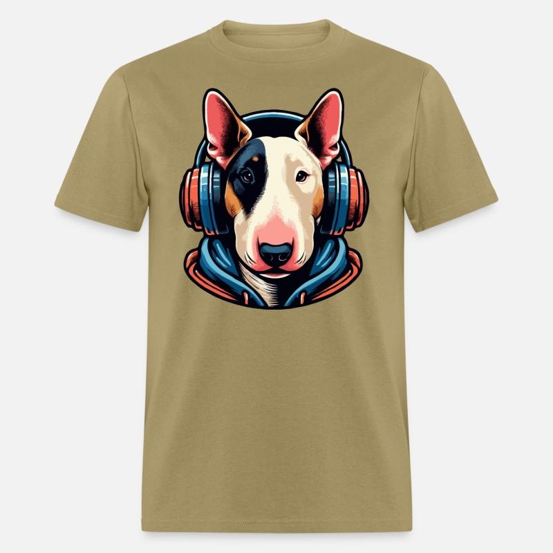 Cool Bull Terrier With Headphone