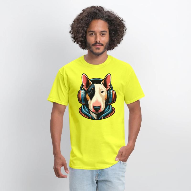 Cool Bull Terrier With Headphone