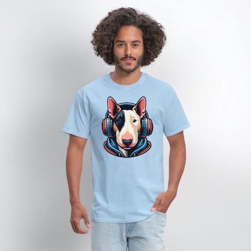 Cool Bull Terrier With Headphone