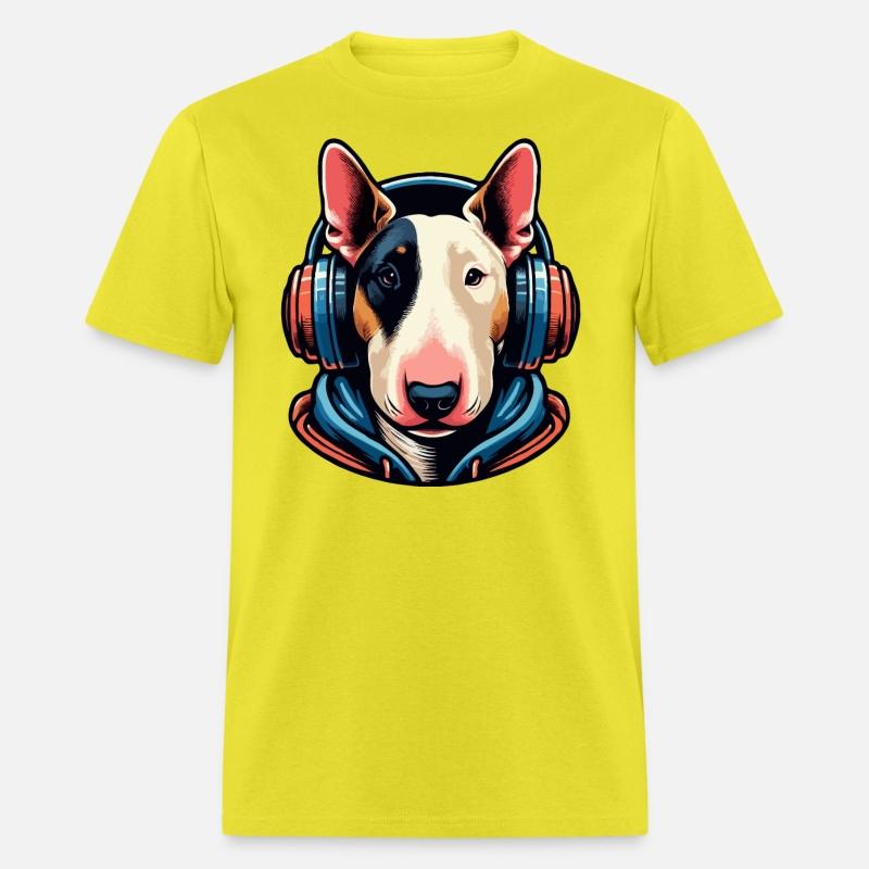 Cool Bull Terrier With Headphone