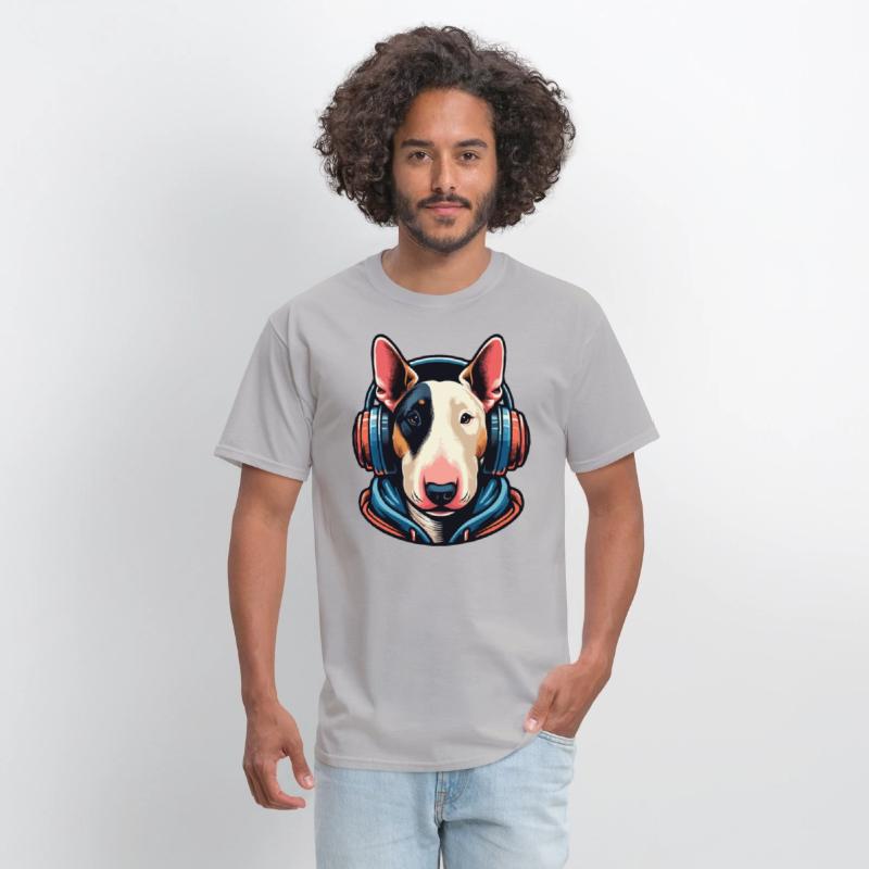 Cool Bull Terrier With Headphone