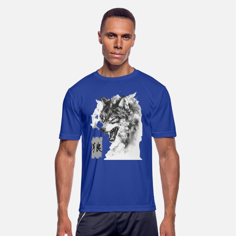 Cool Japanese Wolf Art with Kanji