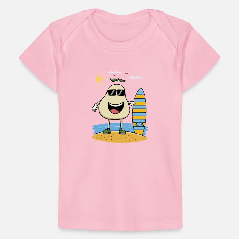 Cool Surfing Pear – Funny Summer Beach Cartoon Des