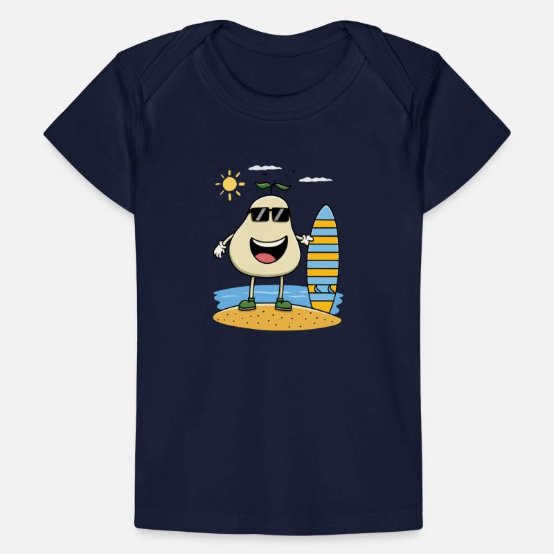Cool Surfing Pear – Funny Summer Beach Cartoon Des