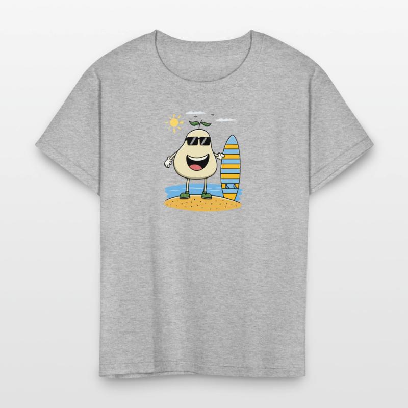 Cool Surfing Pear – Funny Summer Beach Cartoon Des