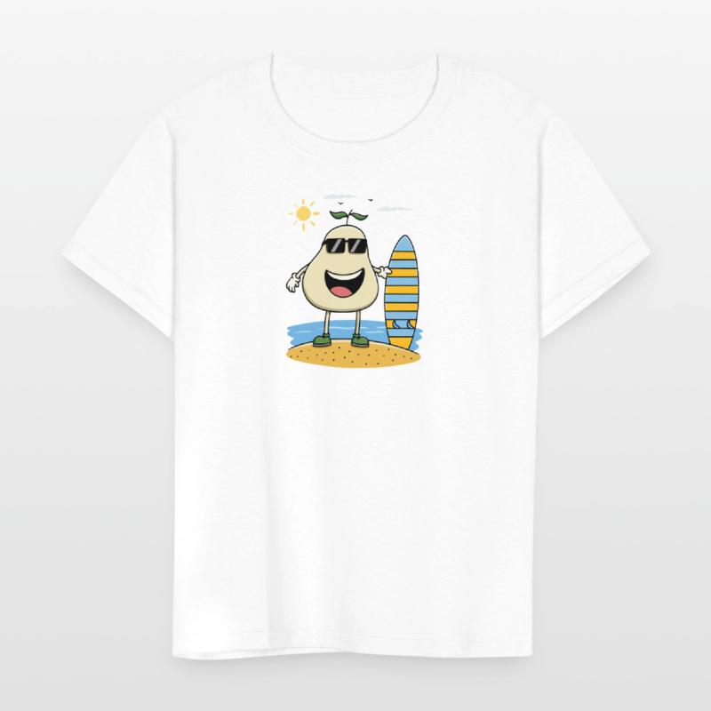 Cool Surfing Pear – Funny Summer Beach Cartoon Des