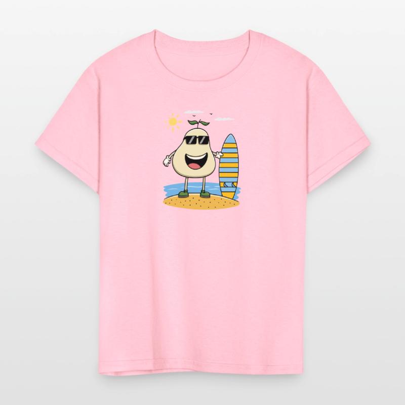 Cool Surfing Pear – Funny Summer Beach Cartoon Des
