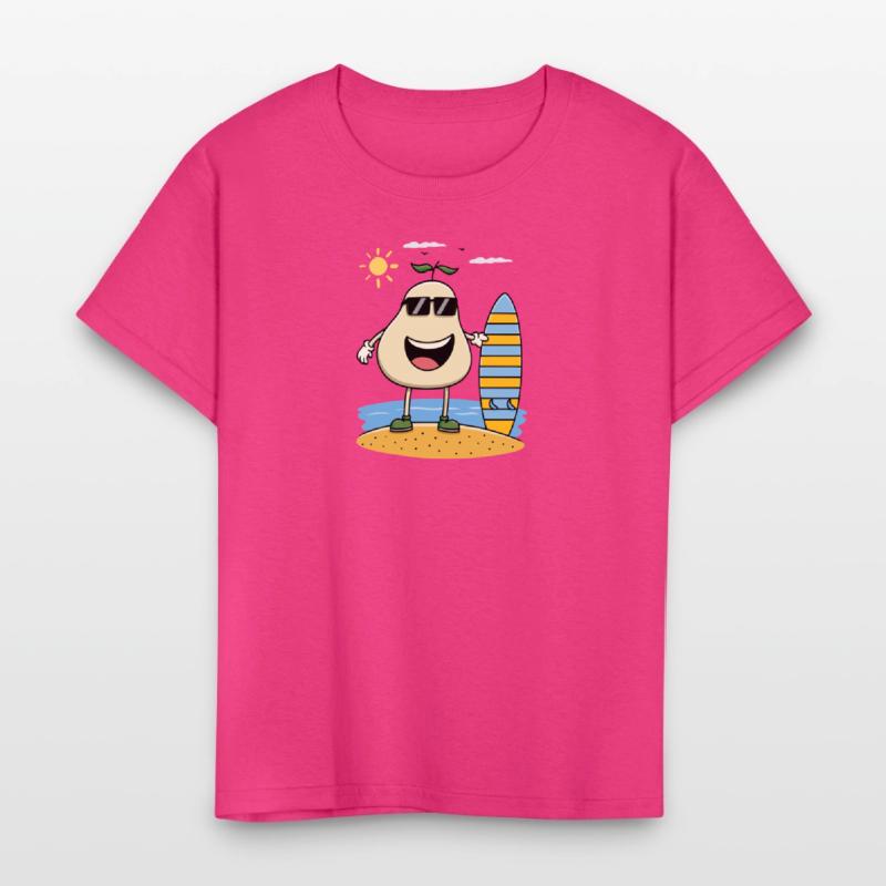 Cool Surfing Pear – Funny Summer Beach Cartoon Des