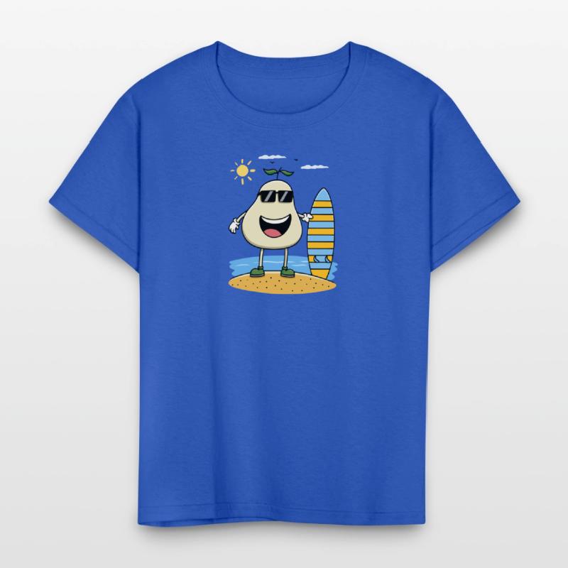 Cool Surfing Pear – Funny Summer Beach Cartoon Des