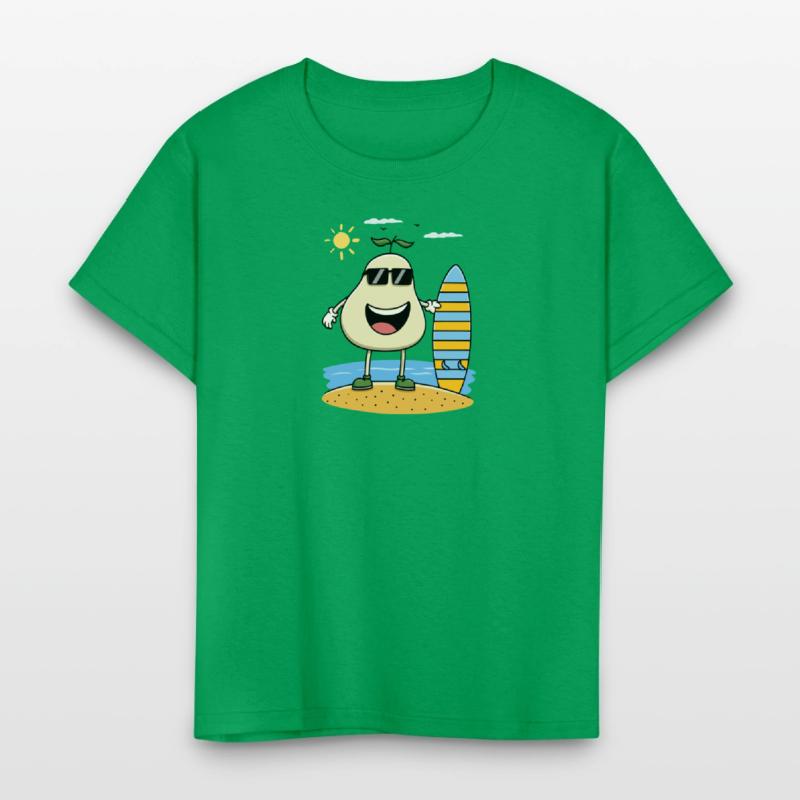 Cool Surfing Pear – Funny Summer Beach Cartoon Des