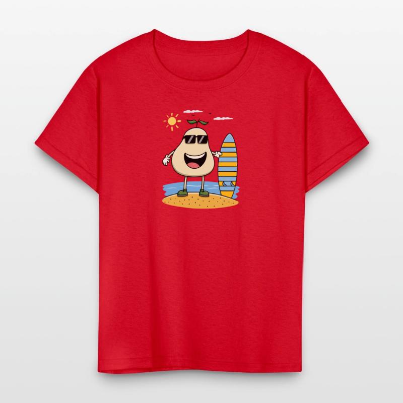 Cool Surfing Pear – Funny Summer Beach Cartoon Des