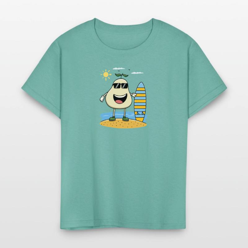 Cool Surfing Pear – Funny Summer Beach Cartoon Des